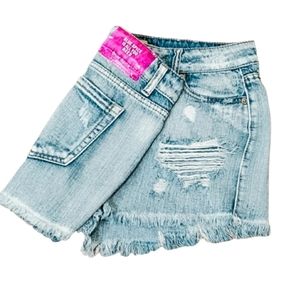 Blue Spice Cut Off Distressed Jean Shorts